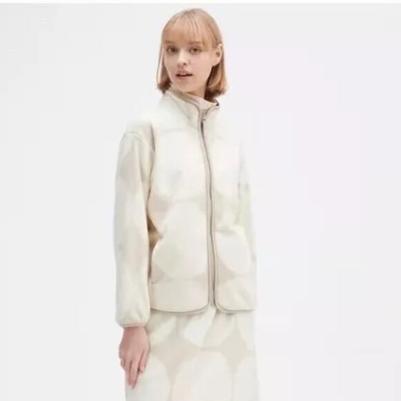 UNIQLO x Marimekko Fleece Full Zip Jacket in Cream and White (Japan L, US M) - Picture 5 of 10